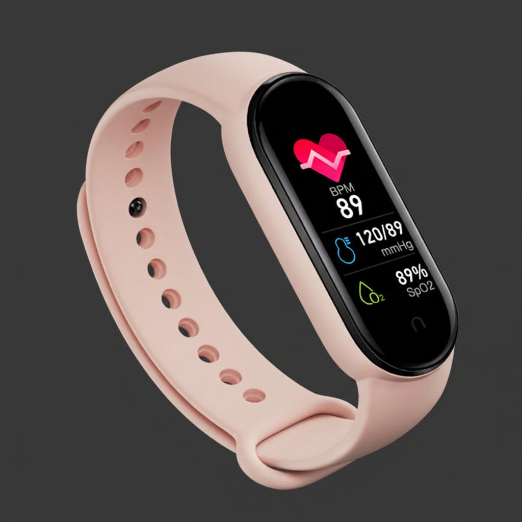 Pink bracelet, dark-grey background