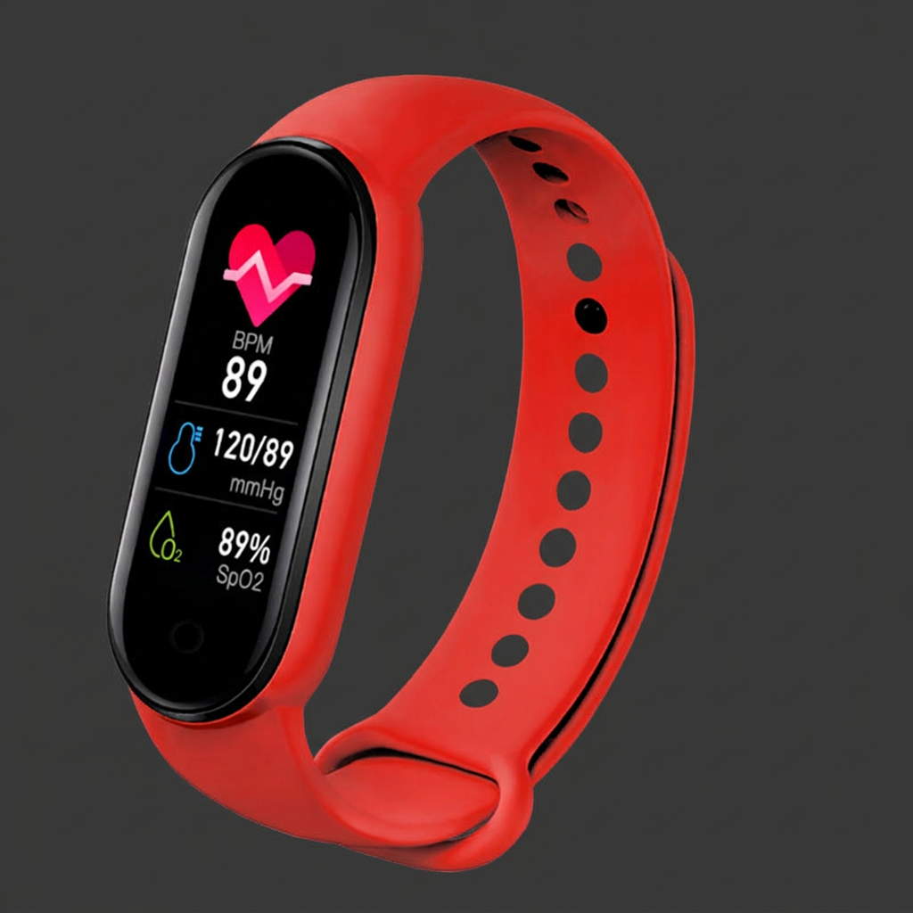 Red bracelet, dark-grey background