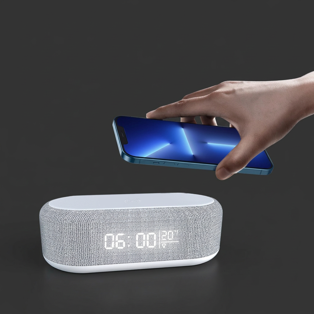 Wireless charging view on dark grey